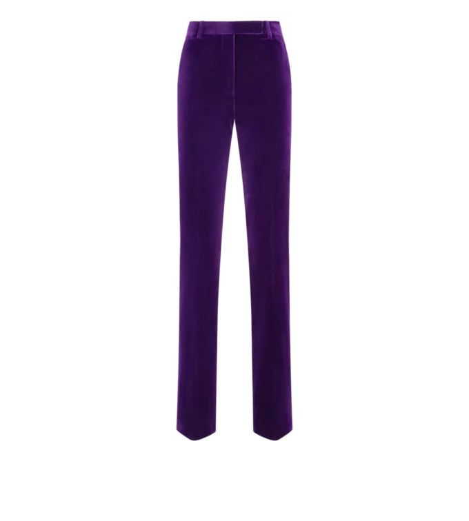 Gerade geschnittene Hose aus Baumwollsamt