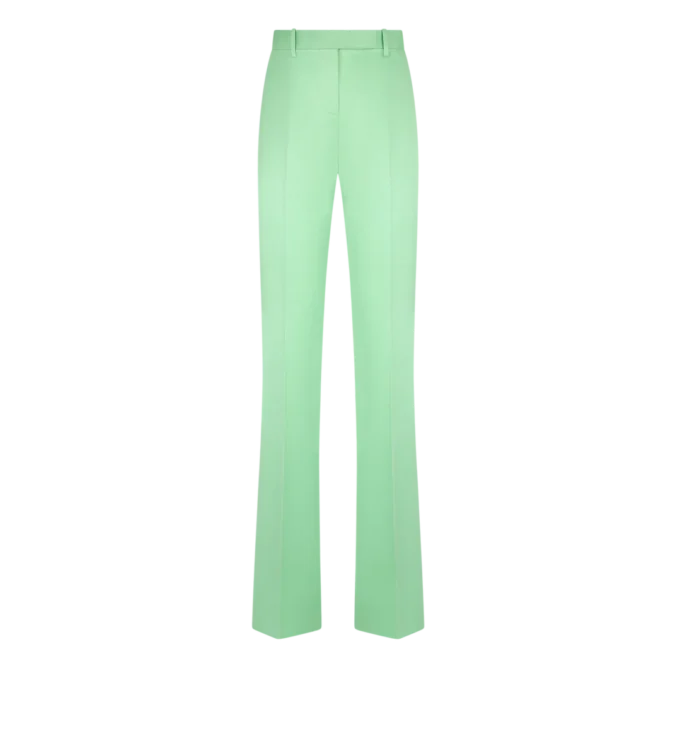 Gerade geschnittene Hose aus gewaschener Baumwoll-Seidenmischung