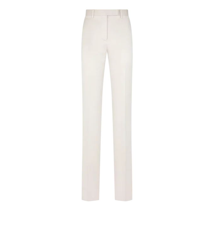 Gerade geschnittene Hose aus gewaschener Baumwoll-Seidenmischung