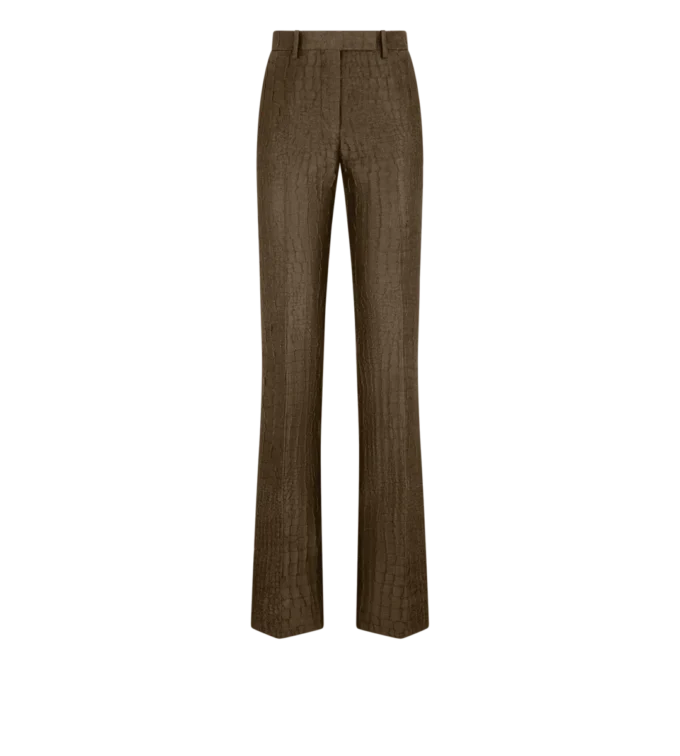 Gerade geschnittene Hose aus Krokodil-Jacquard