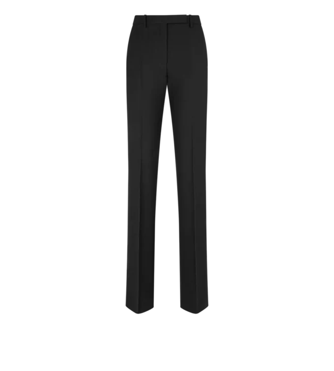 Gerade geschnittene Hose aus Woll-Seiden-Mischung
