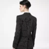 Gestreifte Einreiherjacke aus Wolle und Baumwolle