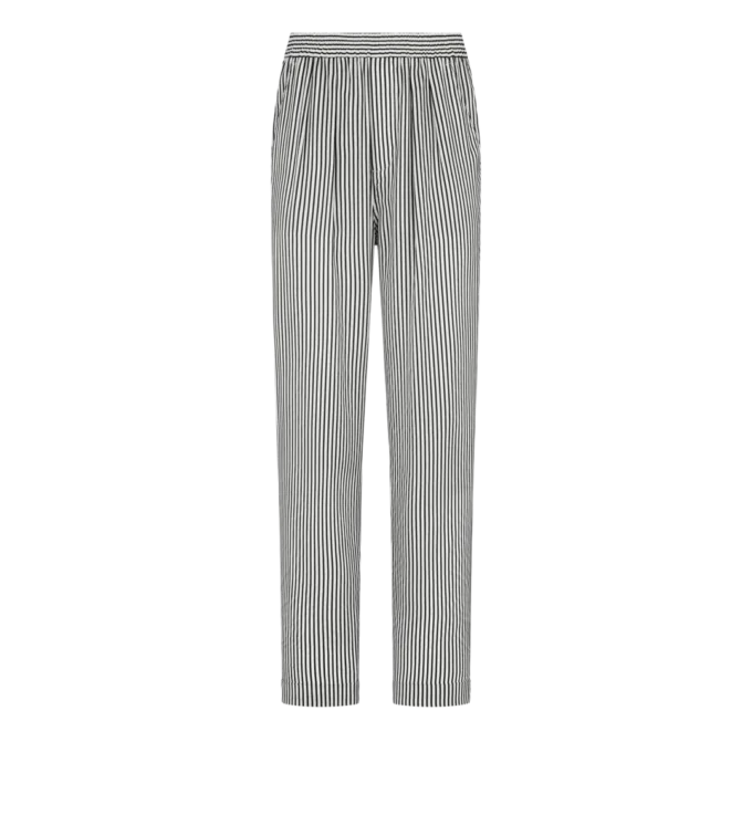 Gestreifte Seiden-Pyjama-Hose mit Paspelierung