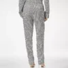 Gestreifte Seiden-Pyjama-Hose mit Paspelierung