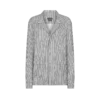 Gestreiftes Seiden-Pyjamahemd mit Paspelierung und tonalem TF-Sticklogo