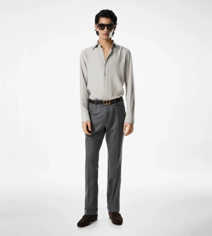 Gewaschenes Slim-Fit-Hemd aus Twill