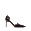 Glänzende Eva D’Orsay Pumps aus geprägtem Krokodilleder