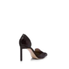 Glänzende Eva D’Orsay Pumps aus geprägtem Krokodilleder