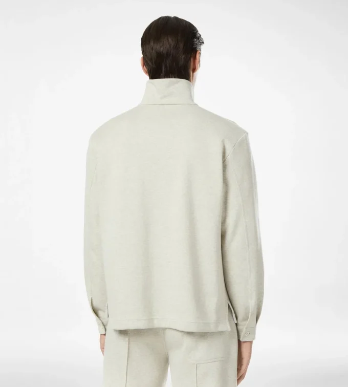 Halbknopf-Pullover aus Baumwolle, Seide und Kaschmir