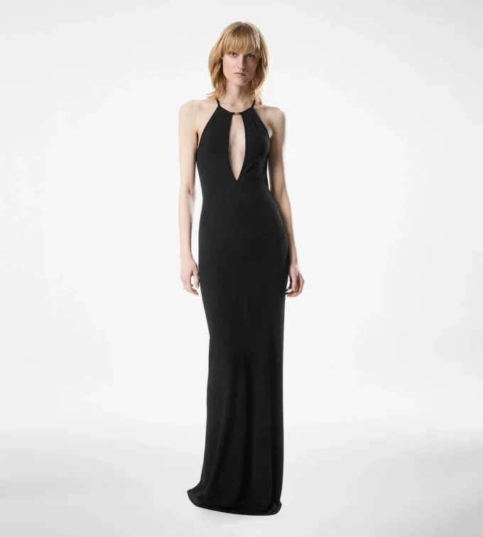 Halterneck-Abendkleid mit Cut-Out