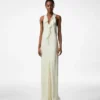 Halterneck-Abendkleid mit Rüschendetails