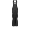 Halterneck-Abendkleid mit tiefem V-Ausschnitt und Seitenschlitzen