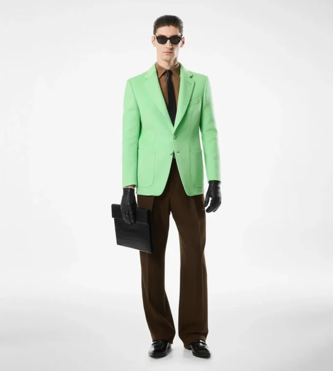 Hose mit doppelter Falte aus gebrochenem Twill