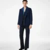 Indigo-Jacke mit Fischgrätenmuster