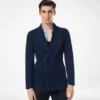 Indigo-Jacke mit Fischgrätenmuster