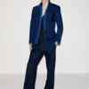 Indigo-Jacke mit Fischgrätenmuster