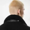 Kaschmir-Strickjacke mit Lammfellkragen