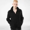 Kaschmir-Strickjacke mit Lammfellkragen