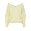 Kaschmir-Strickpullover mit V-Ausschnitt und schulterfreiem Design