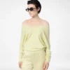 Kaschmir-Strickpullover mit V-Ausschnitt und schulterfreiem Design