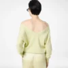 Kaschmir-Strickpullover mit V-Ausschnitt und schulterfreiem Design