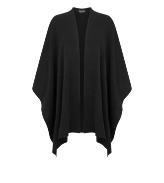 Kaschmirponcho mit tonalem Tf-Sticklogo