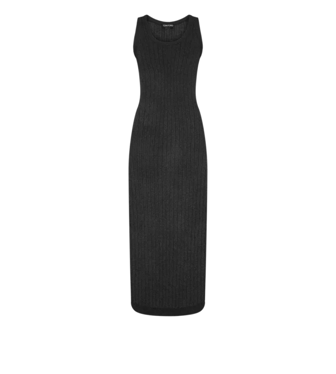 Knielanges Weste-Kleid mit Tom Ford Metallplakette