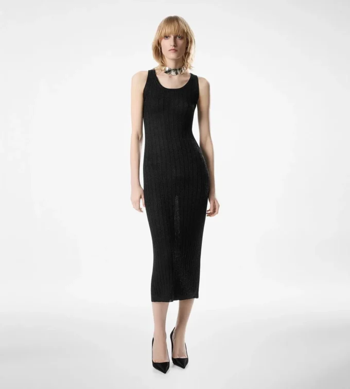 Knielanges Weste-Kleid mit Tom Ford Metallplakette