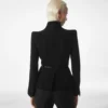 Kompakte Stretch-Bouclé-Wickeljacke