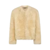 Kragenlose Shearling-Jacke