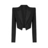 Kurze Smokingjacke aus Woll-Seiden-Mischung mit doppelter Knopfleiste