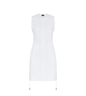 Kurzer Kaftan mit Rundhalsausschnitt und gekreuzten Kordeln
