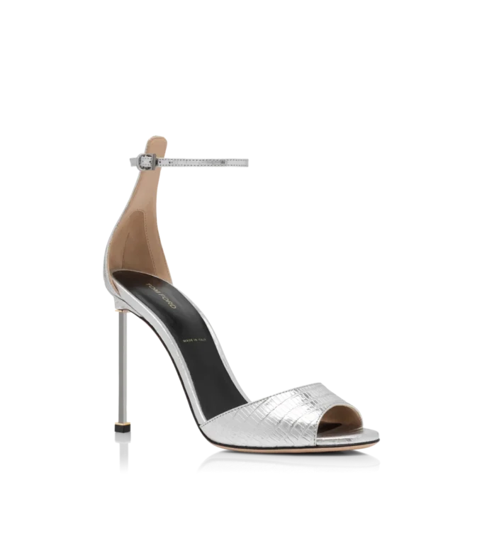 Laminierte, bedruckte Tejus Spire Sandalette mit Fesselriemchen
