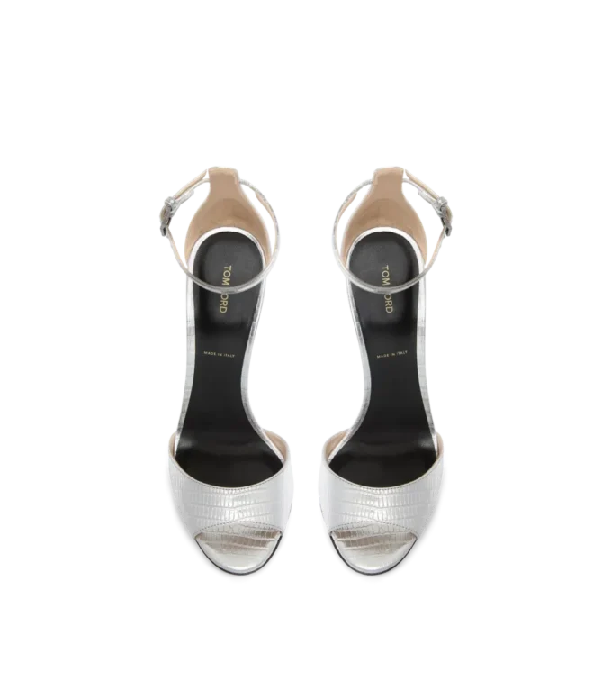 Laminierte, bedruckte Tejus Spire Sandalette mit Fesselriemchen