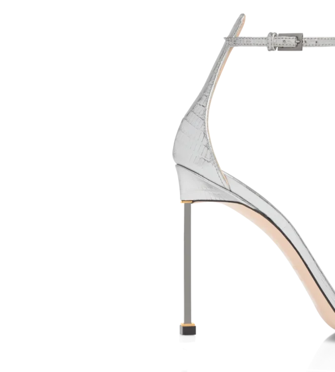 Laminierte, bedruckte Tejus Spire Sandalette mit Fesselriemchen