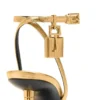 Laminierte Nappa-Leder-Padlock-Sandale mit spitzer Zehenpartie, 85 mm