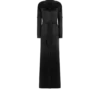 Langes Militärkleid mit Gürtel und Polka-Dot-Jacquardmuster