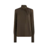 Langärmelige Bluse aus gewaschener Seidengeorgette
