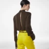 Langärmelige Bluse aus gewaschener Seidengeorgette