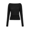 Langärmeliger Strickpullover mit U-Boot-Ausschnitt und Tom Ford-Metallplakette