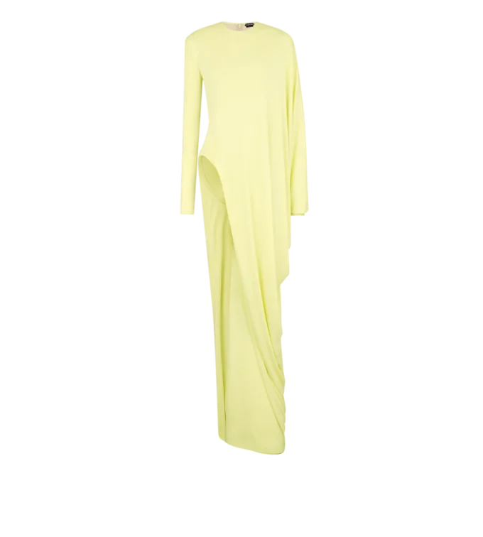 Langärmeliges Abendkleid aus Crêpe-Jersey