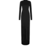 Langärmeliges asymmetrisches Abendkleid mit gedrehtem Rücken