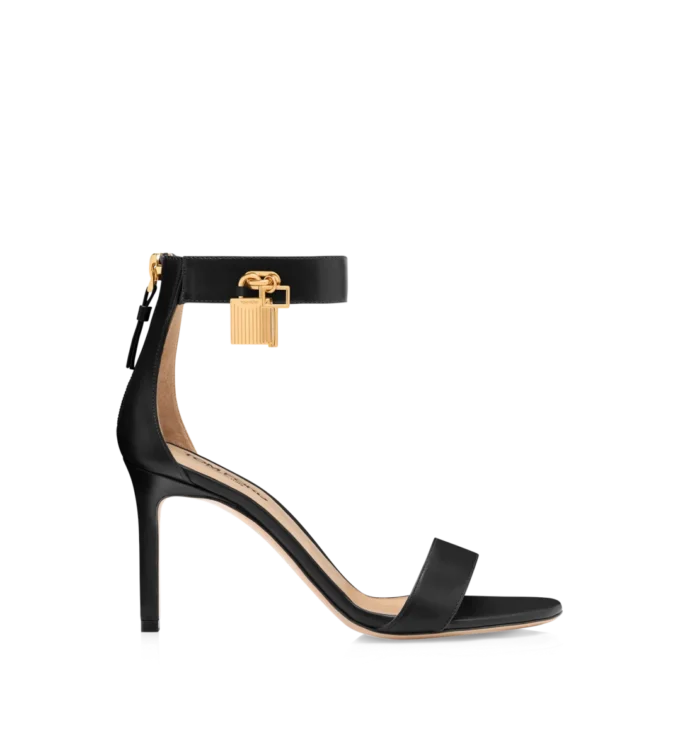 Leder-Sandalen mit Vorhängeschloss