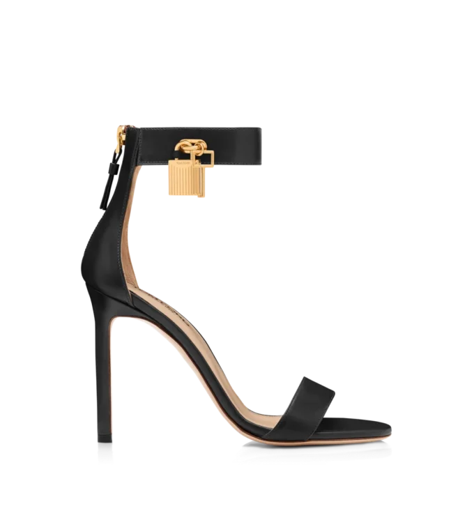 Leder-Sandalen mit Vorhängeschloss