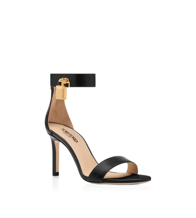 Leder-Sandalen mit Vorhängeschloss