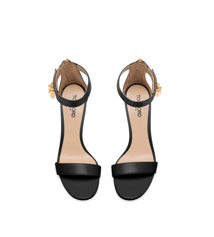 Leder-Sandalen mit Vorhängeschloss