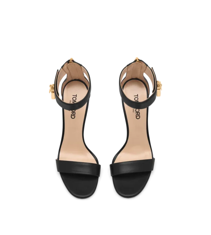 Leder-Sandalen mit Vorhängeschloss