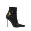 Lederstiefelette mit Vorhängeschloss
