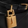 Lederstiefelette mit Vorhängeschloss