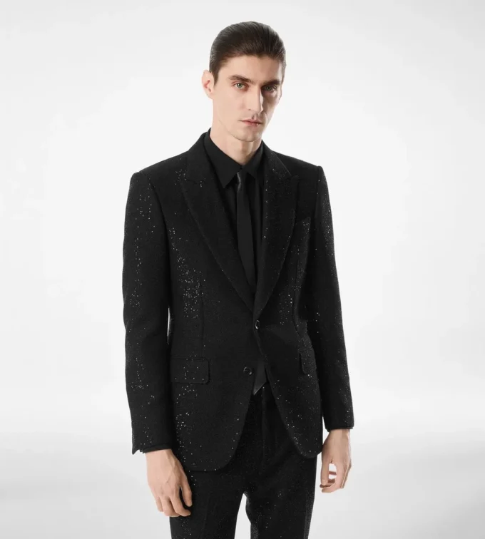 Leichte Bouclé-Jacke mit Pailletten